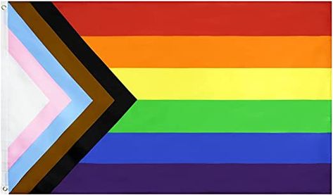 Flaglink Progress Pride Flag 3x5 Fts - LGBT Community Support Gay Pride Rainbow Banner Progressive Pride Flag, Rainbow Banner, Progress Pride Flag, Gay Pride Playlist, Gay Pride Flag, Rainbow Flag Pride, Local Pride, Community Support, Pride Rainbow