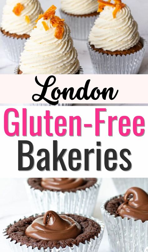 Discover the best Gluten free bakeries in London with delicious gluten-free cakes, doughnuts, croissants, desserts & choose the best gluten-free bakery for you! Gluten Free In London, Gluten Free Bakery Recipes, Gluten Free London, Gluten Free Doughnuts, Gluten Free Chinese, Bakery London, Gluten Free Brunch, European Cruise, Gluten Free Guide