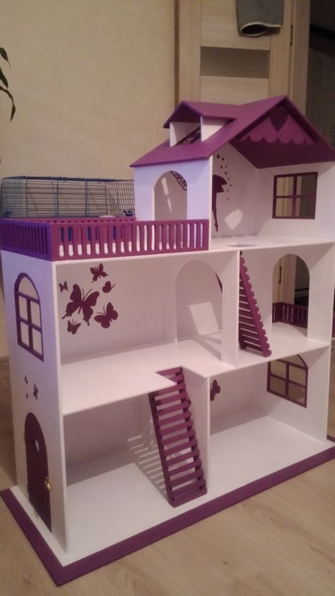 Big Doll House, Cardboard Dollhouse, Diy Barbie House, Fairy House Crafts, Cardboard Toys, Doll Furniture Diy, Diy Barbie Furniture, Doll House Plans, Doll House Crafts