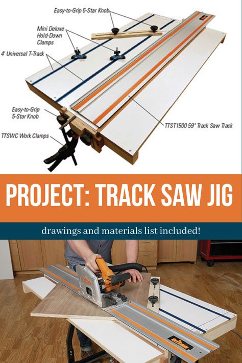 It’s time to make that project you’ve been dreaming of! With this track saw jig that will be more possible than ever. Click here to subscribe to Woodworker's Journal and view this free plan. #FreePlan #WoodworkersJournal #Woodworking Track Saw Jigs, Track Saw Table, Track Saw, Saw Table, Woodworking Table Saw, Simple Woodworking Plans, Woodworking Box, Workbench Plans, Woodworking Table