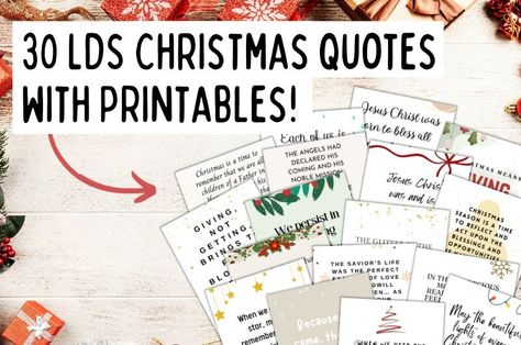 30 printable LDS Christmas quotes for Sacrament, Relief Society, FHE, neighbor gifts, Elders Quorum, Primary and More! Lds Quotes About Christmas, Lds Lifestyle, Lds Christmas Quotes, Christmas Messages Quotes, Christmas Quotes Jesus, Temple Quotes, Advent Scripture, Christmas Letterhead, Lds Christmas