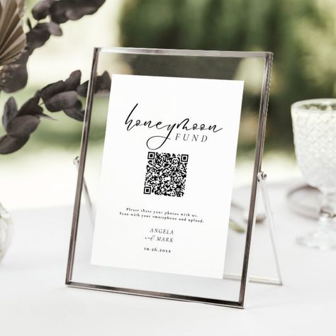 Minimalist Budget Honeymoon Fund QR Code Sign Drop Box Guest Book, Dont Say Baby Game, Photo Booth Sign, Baby Shower Photo Booth, Wedding Guest Book Sign, Memorial Signs, Reception Signs, Baby Shower Welcome Sign, Guest Book Sign