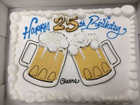 Beer mugs cake                                                                                                                                                                                 More Peanut Butter Birthday Cake, Birthday Beer Cake, Beer Mug Cake, Birthday Beer, Vanilla Birthday Cake, Birthday Cake For Husband, Dad Birthday Cakes, Unique Birthday Cakes, Birthday Cake For Him