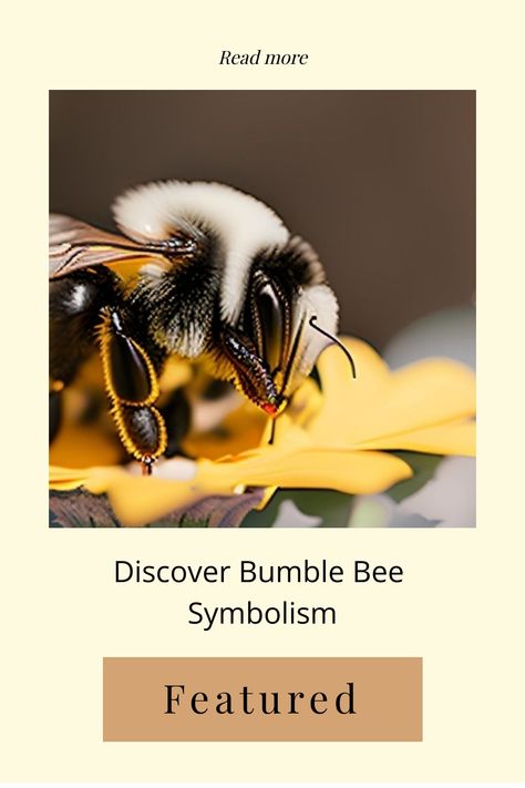 Close-up of a bumblebee on a yellow flower with text overlay about bumblebee symbolism. Bumble Bee Symbolism, Bee Spiritual Meaning, Bee Symbolism, Balance Of Nature, Celtic Mythology, Dream Symbols, Bumble Bees, Spiritual Symbols, About Nature