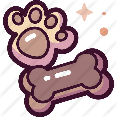 Dog treat Dog Treat Drawing, Stickers Bonitos, Colorful Hairstyles, Dog Icon, Print Ideas, Dog Treat, Cat Treats, Pet Grooming, Displaying Collections