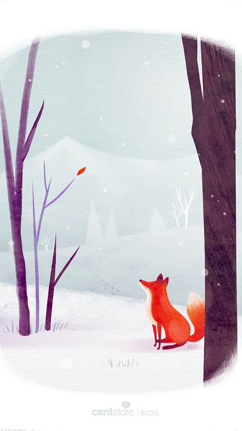 winter fox  http://www.cardstore.com/blog/december-2014-calendar/#comment-34244 Winter Iphone, Iphone Wallpaper Winter, Image Halloween, Art Fox, New Wallpaper Iphone, Vintage Cartoons, Iphone Art, 얼굴 그리기, Fox Illustration