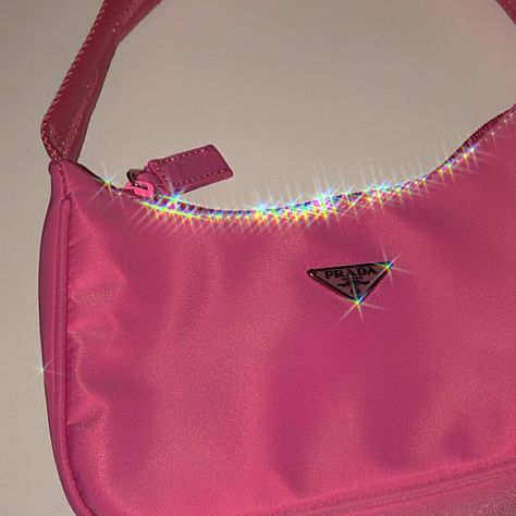 Pink Prada Bag, Aesthetic Sparkle, Prada Aesthetic, Pink Prada, Y2k Bags, Trendy Purses, Bag Prada, Roofing Companies, Pretty Bags