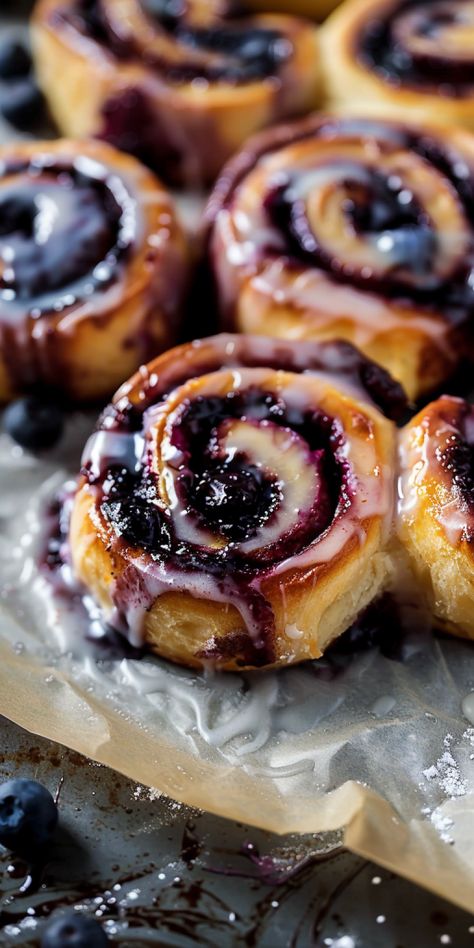 Blueberry Cinnamon Rolls – Chasety Bakery Food Ideas, Fruit Cinnamon Rolls, Berry Cinnamon Rolls, Blueberry Rolls, Blueberry Cinnamon Rolls, Fluffy Rolls, Cinnamon Roll Recipe Homemade, Creamy Frosting, Cinnamon Pancakes