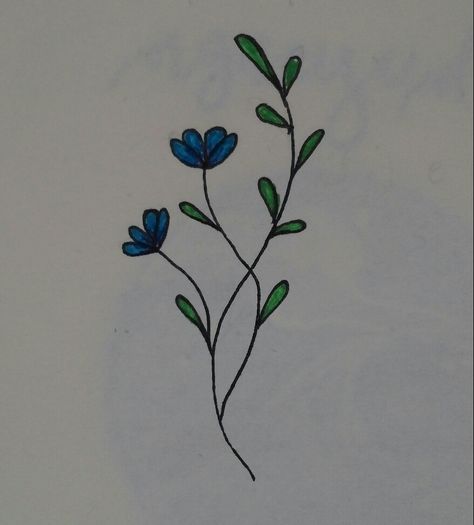 Flower  Blue Cute Draw Art fhk2003 Blue Simple Drawing, Blue Flower Drawing Easy, Annotation Doodles, Blue Flower Drawing, Cute Flower Drawing, Easy Flower Drawings, Blue Bell Flowers, Blue Flower Dress, Light Blue Flowers