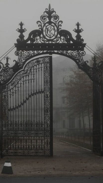 Dark Boarding School, Goth Architecture, Goth Punk Fashion, Fantasy Punk, Creepy Abandoned Places, School Romance, Black Fence, Gothic Castle, Castle Aesthetic