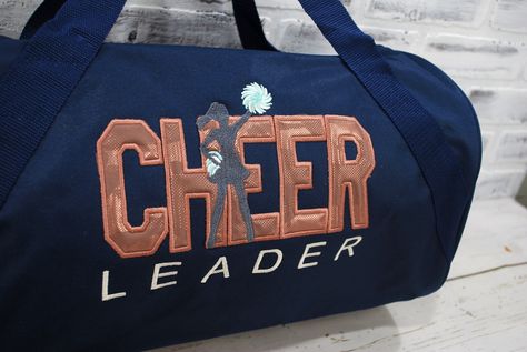 Cheerleading Bags, Cheerleader Gifts, On The Go Bag, Cheer Bag, Black Duffle Bag, Gold Applique, Go Bag, Dance Bag, Go Bags