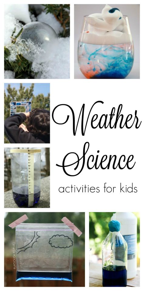 Weather Activities for Preschoolers! Great ways to introduce weather concepts to kids! Science Weather Activities, Weather Activities For Preschoolers, Weather Science Experiments For Kids, Weather Science Experiments, Weather Science Activities, Cloud Experiments, Weather Experiments, Weather Activities Preschool, Weather Activities For Kids