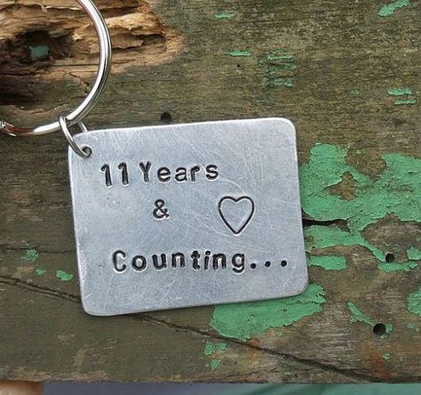 Anniversary Gifts For Him Diy, Wedding Anniversary Gifts For Him, Handmade Keyrings, 11th Wedding Anniversary Gift, 11 Year Anniversary Gift, Anniversary Quotes For Husband, Steel Anniversary Gifts, 11 Year Anniversary, 11th Wedding Anniversary