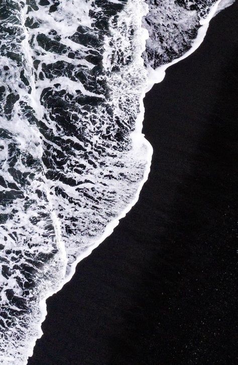 Iceland Wallpaper, Black Ocean, Abstract Landscapes, Cover Art Design, Black Sand Beach, Dark Photography, Black Sand, Brutalism, Room Posters