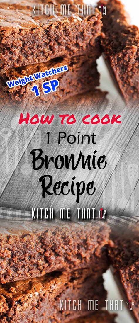 1 Point Brownie Weight Watchers [Skinnyfied] - Kitch Me That Weight Watcher Brownies With Applesauce, Weight Watchers Cookies Recipes 1 Point, Zippy Zero Point Brownies, Ww Brownies With Applesauce, Ww Zero Point Dessert Recipes, Ww Desserts Easy Low Points, Ww Desserts Easy, Low Point Weight Watchers Desserts, Zero Point Brownies