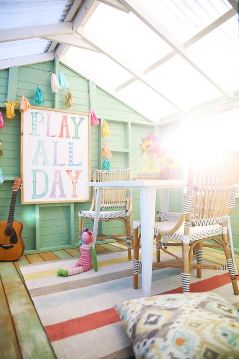 spring art sale Cubby Makeover, Playhouse Decor, Playhouse Interior, Wendy House, Cubby House, Playhouse Outdoor, Play Spaces, Kids Playhouse, Kids Wall Decor