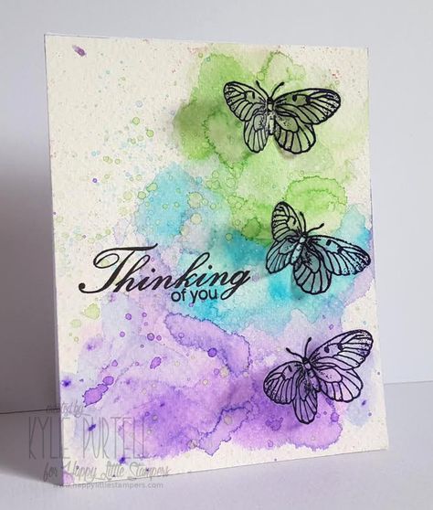 card making blog, stamping, card making, stamps, cards,  die cut, card, design, Kylie Purtell, Watercolour Challenge, Watercolor Butterflies, Watercolor Birthday Cards, Watercolor Birthday, Paint Cards, 수채화 그림, Butterfly Cards, Card Making Techniques, E Card