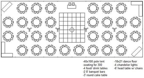 Sample layout for maximum seating 300 guests Wedding Reception Layout For 300, 300 Guest Wedding Seating, 300 Person Wedding Seating Layout, Wedding Reception Tables Layout 200 People, Reception Table Layout, Wedding Reception Tables Layout, Wedding Table Placement, Wedding Table Layouts, Food Tables