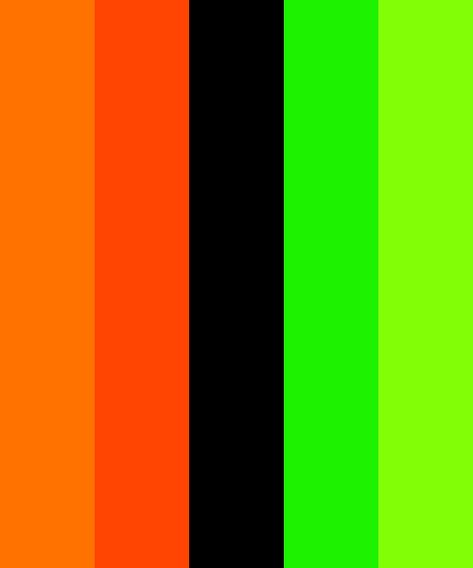 Orange Neon Color Scheme, Neon Colour Palette, Green Neon, Colors Palette, Neon Color, Color Combination, Green And Orange, Color Scheme, Orange Color