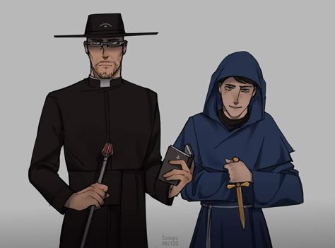 John/Gary | Game: Faith - Reverse Au Artist: Kanyanat Nuchiprasitchai (Facebook) Faith The Unholy Trinity Fanart, Faith Unholy Trinity, Faith Game, Faith The Unholy Trinity, The Wrath Of God, Wrath Of God, The Unholy Trinity, Call Of Cthulhu Rpg, John Ward