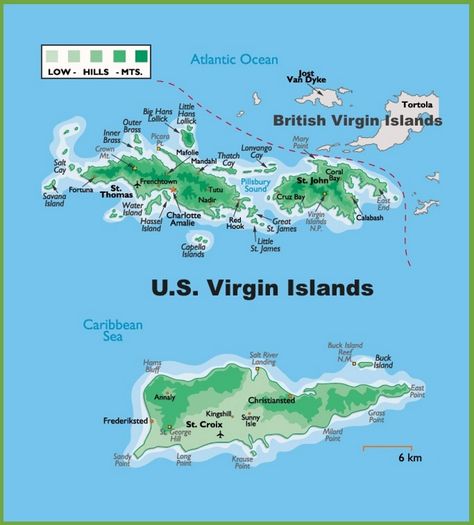 U.S. Virgin Islands physical map North Atlantic Ocean, Physical Map, North America Map, Tourist Map, America Map, St. Croix, Island Map, Us Virgin Islands, The United States Of America