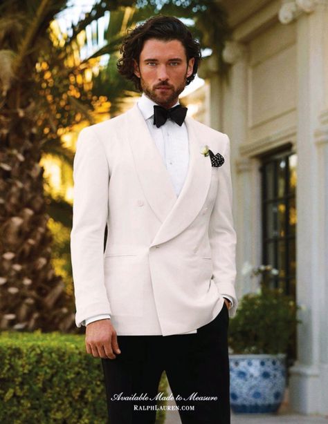 Ralph Lauren Purple Label Menswear Spring-Summer 2013 Ad Campaign Glamour Boys Ivory Tuxedo, White Tux, Wedding Tux, Groom Tuxedo, White Tuxedo, Dinner Jacket, Black Tie Affair, Tuxedo Wedding, Purple Label