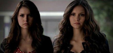 Elena vs. Katherine Vampire Diaries Outfits, Katerina Petrova, Vampire Diaries Wallpaper, Vampire Diaries Funny, Katherine Pierce, Female Actresses, Elena Gilbert, Vampire Diaries The Originals, Nina Dobrev