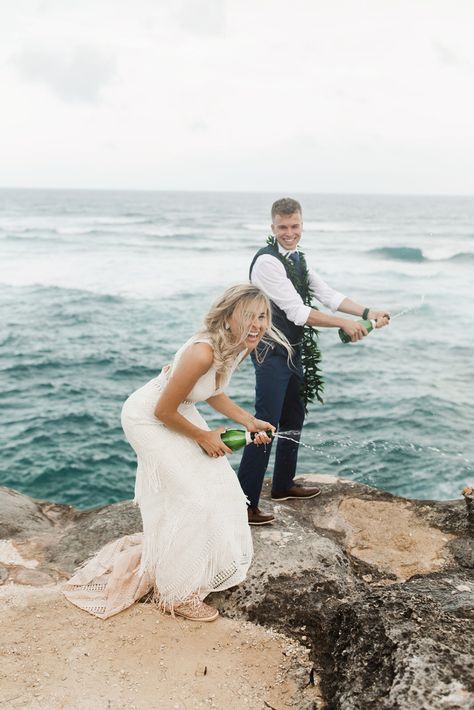 Hawaiian Elopement, Groom Outfit Inspiration, Kauai Elopement, Willowby By Watters, Hawaii Beach Wedding, By Watters, Wedding Portrait Poses, Waimea Canyon, Hawaii Elopement