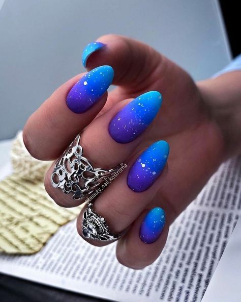 Purple Ombre Nails, Blue Ombre Nails, Ombre Nail Art Designs, Purple Nail, Her Nails, Ombre Nail Designs, Nail Art Ombre, Fancy Nails, Nail Polishes