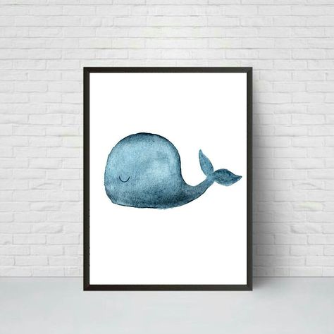 Watercolor Whale Easy, Sheep Nursery Art, Baby Room Artwork, Artwork Animals, Nursery Drawings, Whale Artwork, Painting Nursery, Whale Painting, Baby Animal Art