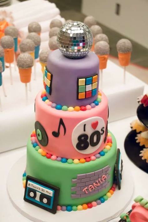 80s Party Decorations, 80s Birthday Parties, 30th Birthday Themes, 30th Birthday Bash, 1980s Party, 80 Birthday Cake, 80s Theme Party, 80s Theme, 40th Birthday Cakes