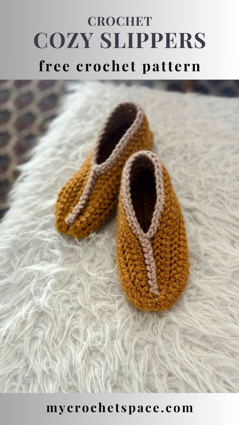 Cozy Crochet Slippers Crochet Slippers Free, Crochet Slippers Adult Free Pattern, Slippers Free Pattern, Easy Crochet Socks, Crochet Space, Crochet Washcloth Pattern, Easy Crochet Slippers, Modern Crochet Blanket, Slippers Crochet