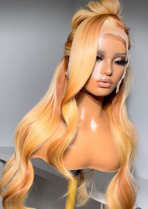 Blondes Hairstyles, Customized Wigs, Ombré Wig, Gold Wig, Wig Mannequin, Gold Wigs, Frontal Wig Hairstyles, Lace Fronts, Hair Boutique