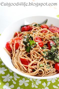 Tomato, Basil and Garlic Whole Wheat Pasta - Eat Good 4 Life Wheat Pasta Recipes, Plain Pizza, Wheat Pasta, Daniel Fast, Whole Wheat Pasta, Tomato And Cheese, Pasta Dish, Tomato Basil, Whole Wheat