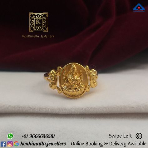 #KJ_G622 Net Weight: up to 5 grams Item : Ladies Rings Fb, Insta, Pinterest: @konkimalla.jewellers Lakshmi Devi Finger Rings Gold Women, Laxmi Devi Rings Gold, Laxmi Ring Designs, Lakshmi Rings Gold, Laxmi Devi Finger Rings Gold, Lakshmi Devi Rings, Lakshmi Devi Rings Gold, Ladies Rings Gold Design, Gents Gold Ring