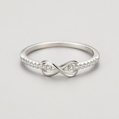 Faster shipping. Better service Infinite Ring, Silver Infinity Ring, Dainty Engagement Rings, Simulated Diamond Rings, Infinity Ring, Gold Ring Stack, Engraved Jewelry, Minimalist Rings, Wedding Jewelry Sets