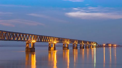 Tinsukia Assam | Bogibeel Bridge, Brahmaputra River, Railroad Bridge, Road Bridge, Northeast India, Arunachal Pradesh, States Of India, Picnic Spot, Bridge Building