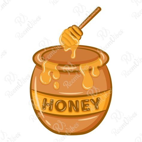 Printable cartoon of a cute honey jar drawing Honey Drawing Simple, Cute Honey Jar Drawing, Honey Jar Drawing, Honey Pot Drawing, Cute Honey Jar, Honey Cartoon, Jar Drawing, Candle Drawing, Crown Drawing