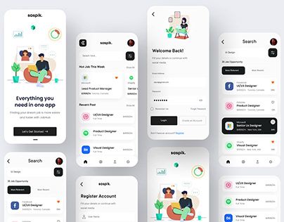 Job Finder App, Ux Illustration, Find Job, Ux App Design, Uiux Design, App Ideas, Ui Ux App, Mobile App Design Inspiration, App Interface Design