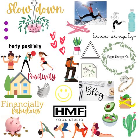 Vision Board Doodles, Vision Board Clip Art Printables, Vision Board Drawing, Inspiration For Studying, Physical Vision Board, Vision Board Stickers, Teen Vision Board, Unique Vision Boards, Motivation Vision Board