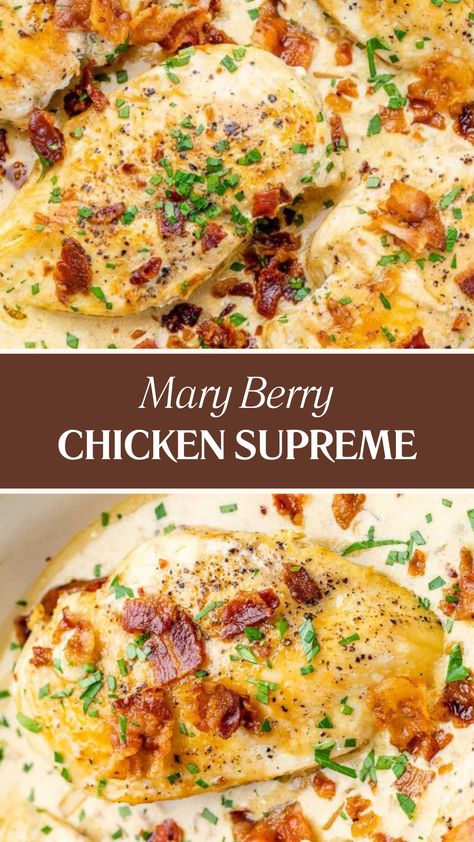 Mary Berry Chicken Supreme Recipe Mary Makes It Easy Recipes Chicken, Mary Makes It Easy Recipes, Marry Berry Recipes, Chicken Supreme Recipe, Supreme Chicken, Mary Berry Recipes, Mary Englebright, Football Recipes, Marry Me Chicken Recipe