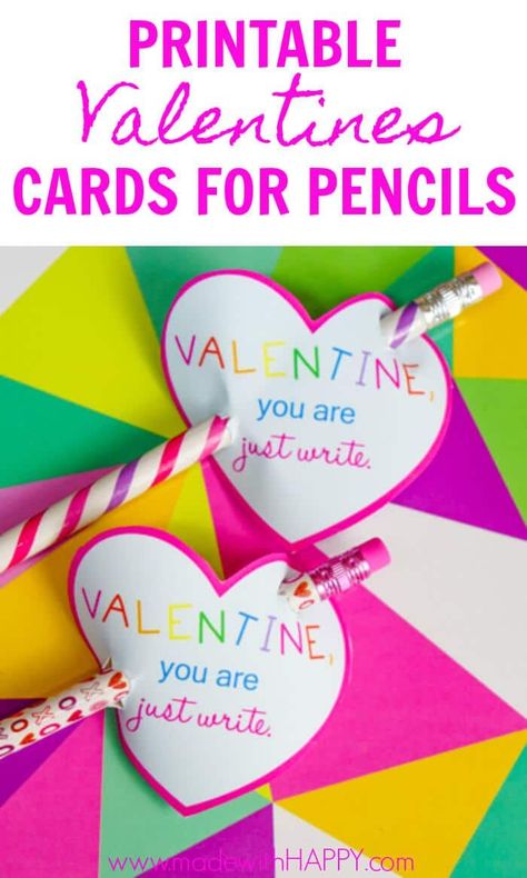 Valentines Card with Pencils.  Printable Valentines Card Ideas for Preschoolers.  Kids Valentines Ideas.  Kindergarten Valentines Ideas Free Printable Valentines Cards, Kids Printable Activities, Kindergarten Valentines, Kids Holidays, Printable Valentines Cards, Preschool Valentines, Printable Valentines, Valentines Printables Free, Kids Valentines