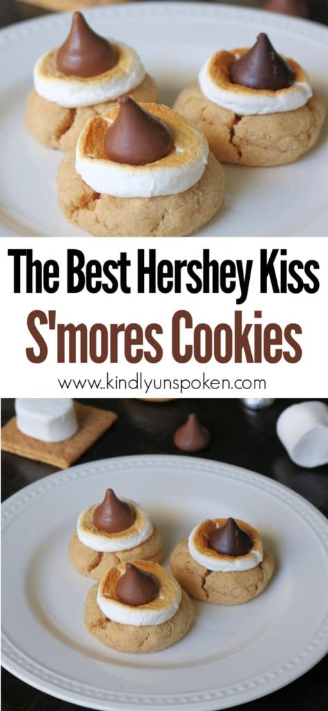 Hershey Kisses Recipes, Hershey Kiss Cookies, Hot Fudge Cake, S Mores Cookies, Hot Chocolate Fudge, Impossible Pie, Future Chef, Kiss Cookies, Smores Cookies