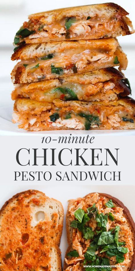 Chicken Pesto Sourdough Sandwich, Red Pesto Sandwich, Grilled Pesto Sandwich, Basil Pesto Chicken Sandwich, Pesto Chicken Sandwich On Sourdough, Easy Sandwich Recipes Work Lunches, Chicken Sourdough Sandwich, Sourdough Sandwich Recipes Healthy, Chicken Pesto Sandwich Recipe