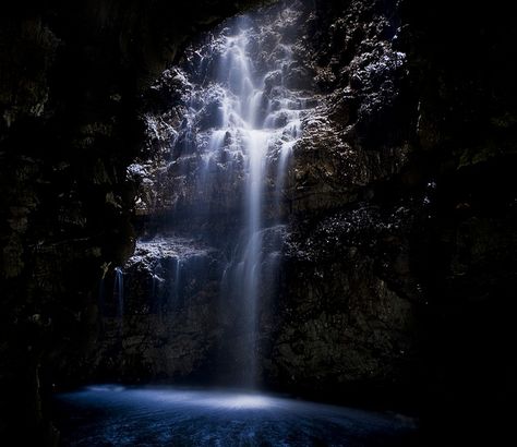 Underground Waterfalls by markusand, via Flickr Underground Waterfall, Waterfall Art, Mountain City, The Cave, Dragon Age, Water Fountain, Geology, Places To Travel, New World