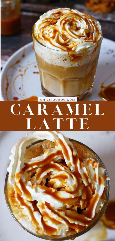 Simple Coffee Drinks At Home, Coffee Making Ideas, Warm Coffee Recipes, Carmel Coffee Recipes, Hot Coffee Recipes At Home, Fancy Coffee At Home, Hot Coffee Recipes, Frothed Milk Recipes, Coffee Recipes At Home