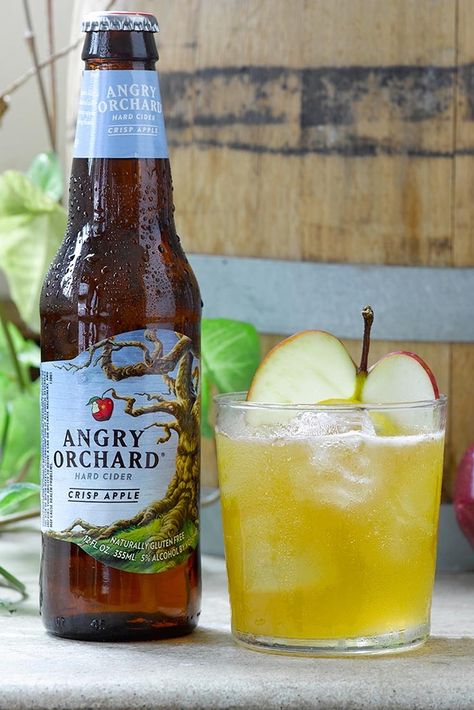 Cocktails With Angry Orchard, Angry Orchard Cocktails, Hard Cider Cocktail, Green Tea Cocktail, Fall Inspired Drinks, Steakhouse Dinner, Bourbon Apple Cider, Seasonal Cocktails, Cocktail Inspiration