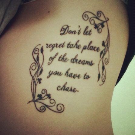 "Don't let regret take place of the dreams you have to chase" - Alan Jackson. #ribtattoo #tattoo #tat Alan Jackson Tattoo, Alan Jackson, Country Artists, Rib Tattoo, Country Singers, Get A Tattoo, Song Quotes, A Tattoo, Cute Tattoos