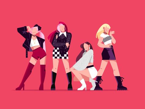 KPOP IDOL by Minkyung #dribbble #design #kpop #blackpink #characterdesign #illustration Pink Wall Poster, Kpop Graphic Design, Advent Calendar Printable, Kpop Graphic, Vector Illustration People, Korean Illustration, Blackpink Pink, Dribbble Design, Poster Graphic Design