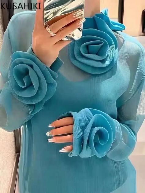 Flowers Transparent, Classy Blouses, Solid Color Outfits, Womens Mary Janes, Sleeves Designs For Dresses, Mary Jane Shoes Womens, Floral Outfit, Bottoming Shirt, Spring Summer 2024